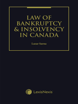 cover image of Law of Bankruptcy and Insolvency in Canada